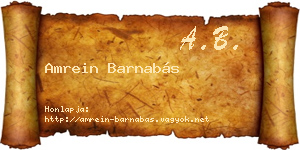 Amrein Barnabás névjegykártya