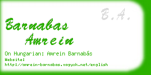 barnabas amrein business card